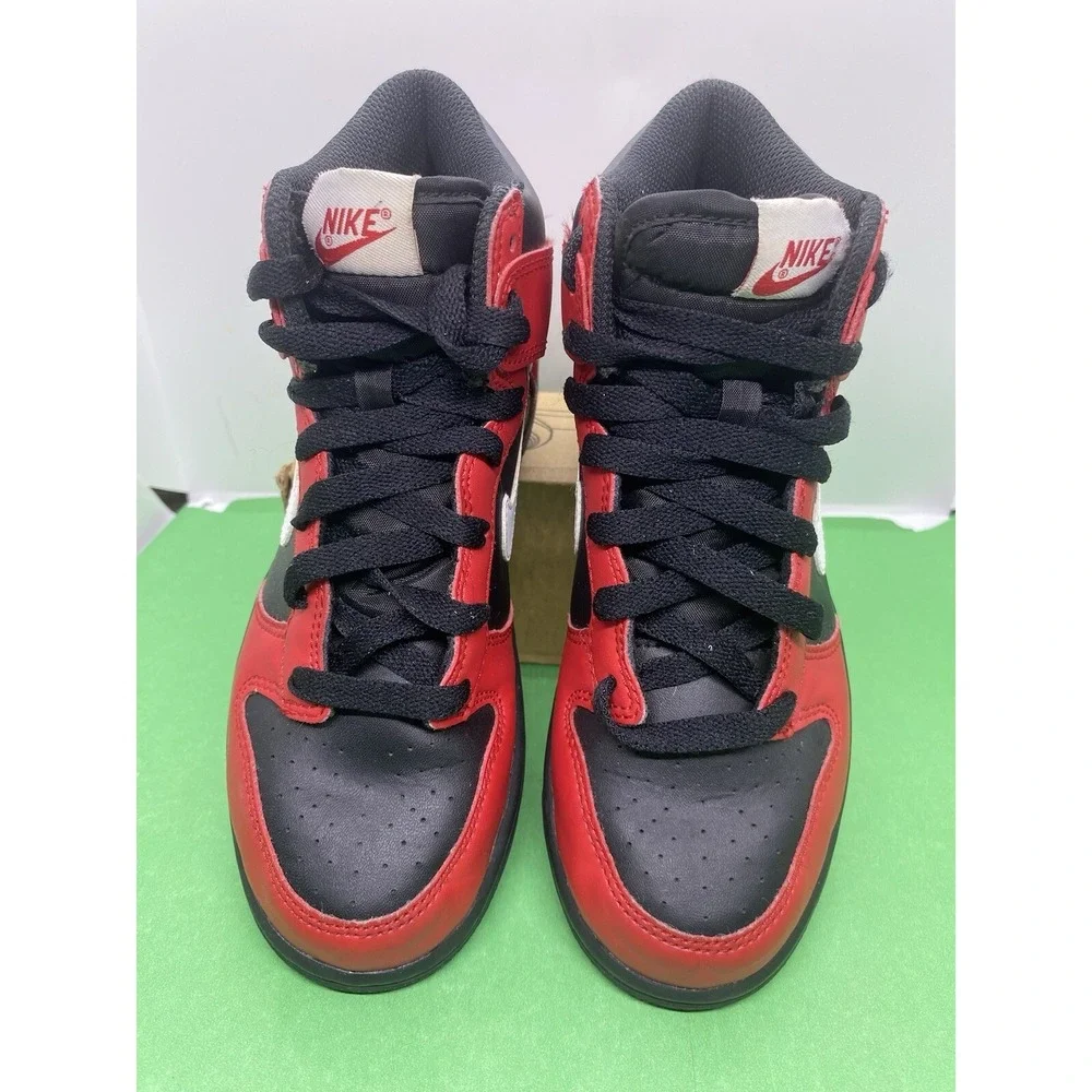 Nike Dunk High Top PS Black University Red Kids 2.5Y DD2314-003 Sneakers Shoes